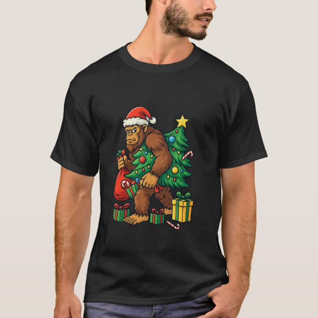 T-shirt Cartoon Sasquatch Holiday Shirt (Devant)