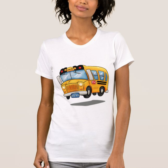 T-shirt Cartoon School Bus (Devant)