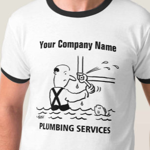 T-Shirt Cartoon Services de Plomberie