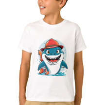 Cartoon Shark Kids Tee