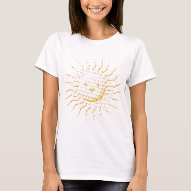 T-shirt Cartoon Smiling Face Soleil (Devant)