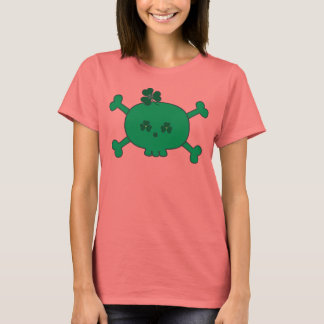T-shirt Cartoon vert mignon St Paddy's Shamrock Skull