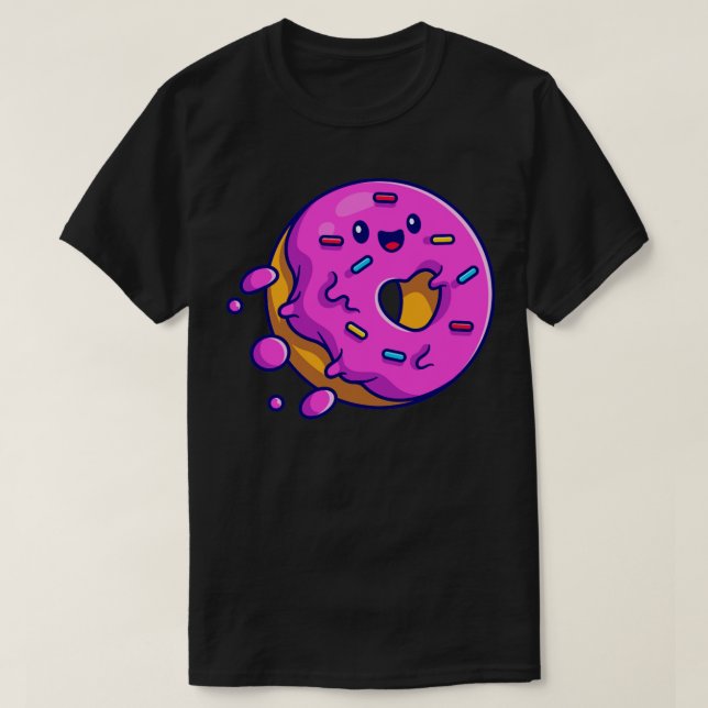 T-shirt Cartoon volant mignon en noix de Doughnut (Design devant)