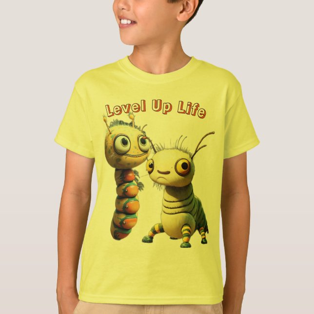 T-shirt Cartoon Whimsical "Level Up Life" (Devant)