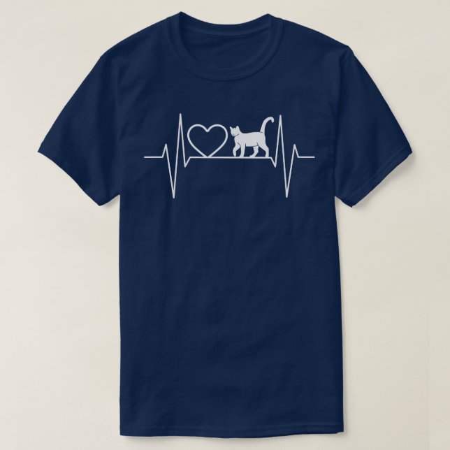 T-shirt Cartouche cardiaque de chat 1 (Design devant)
