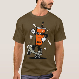 T-SHIRT CARTOUCHE DE JUS ET DE SKATEBOARD