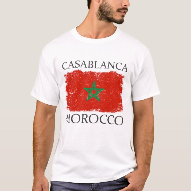 T-shirt Casablanca Maroc Drapeau Maroc Tourisme (Devant)