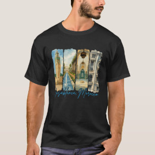 T-shirt Casablanca Maroc Voyage Voyage Coup de pinceau Sou