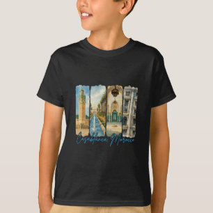 T-shirt Casablanca Maroc Voyage Voyageau Pinceau Souvenir