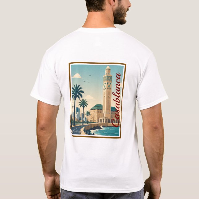T-shirt Casablanca Morocco Vector Skyline T-Shirt. (Dos)