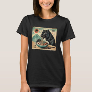 T-shirt Cascade de soleil japonais Mt Fuji Postage Panther