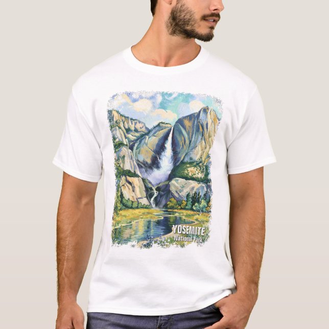 T-shirt Cascade de Yosemite dans le style de Van Gogh Vall (Devant)