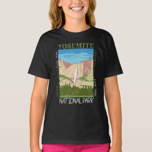 T-shirt Cascade du parc national Yosemite Retro perturbé