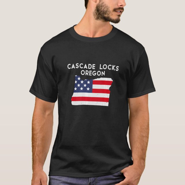 T-shirt Cascade Locks Oregon USA State America Travel Oreg (Devant)