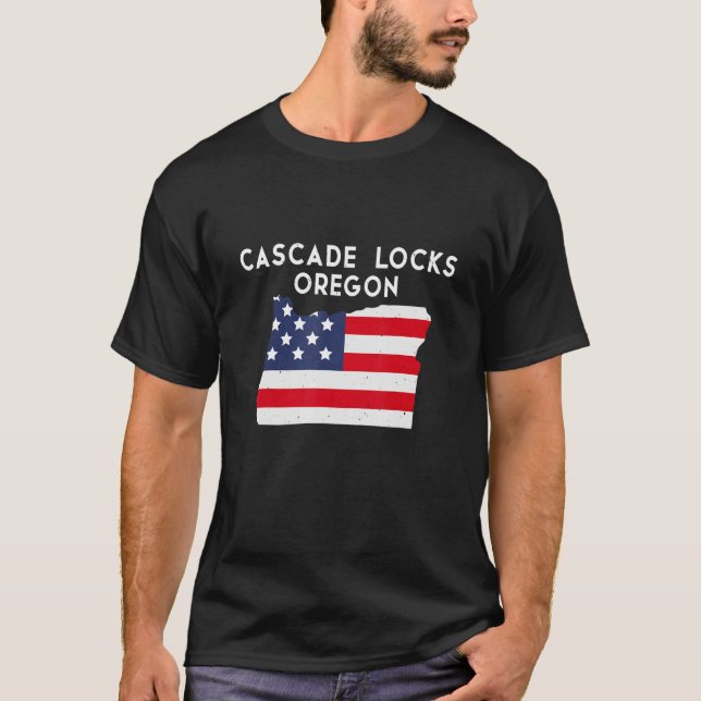 T-shirt Cascade Locks Oregon USA State America Travel Oreg (Devant)