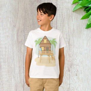 T-shirt Case de plage tropicale planches de surf et palmie