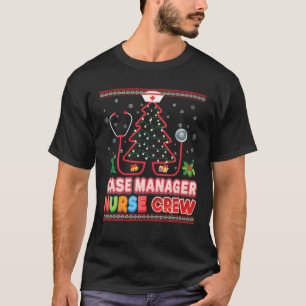 T-shirt Case manager Nurse Crew Christmas Tree Stéthoscope