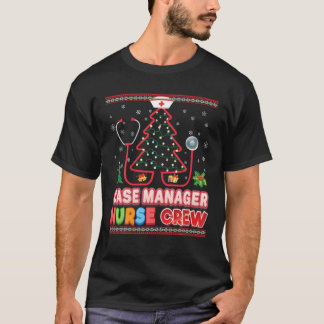 T-shirt Case manager Nurse Crew Christmas Tree Stéthoscope