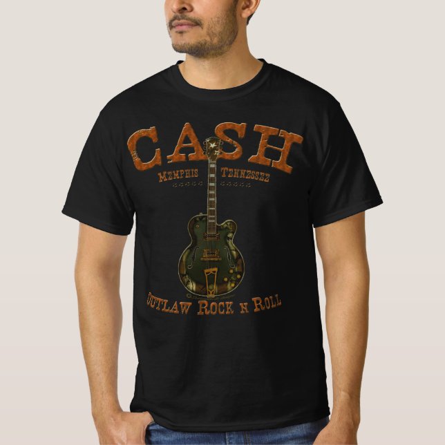 T-shirt Cash Guitare vintage Tennesee RocknRoll (Devant)