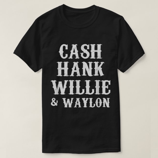 T-shirt Cash Hank Willie et Waylon Country Music (Design devant)