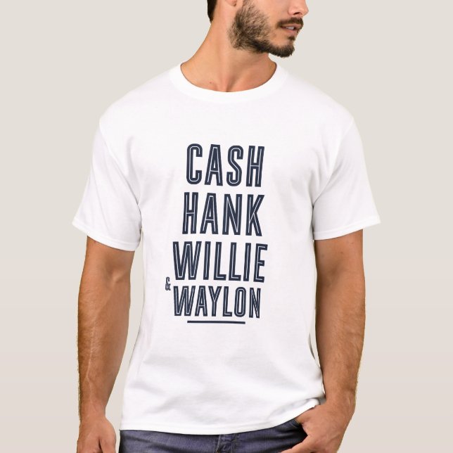 T-shirt Cash Hank Willie et Waylon Country Side Music (Devant)
