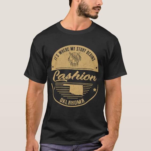 T-shirt Cashion Oklahoma C'est là que commence mon histoir (Devant)