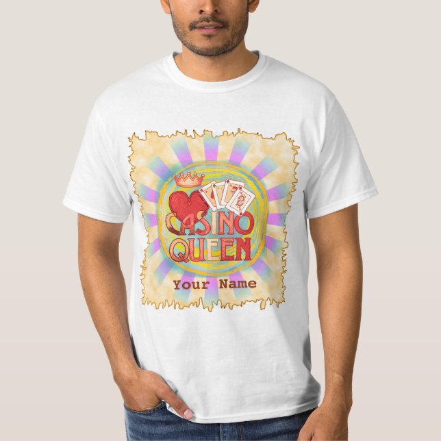 T-shirt Casino bleu Queen (Devant)
