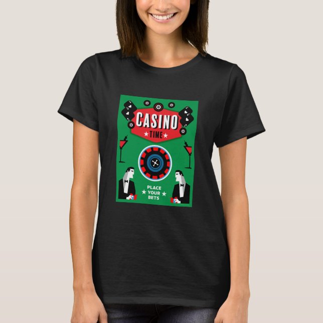 T-shirt Casino Gambling Poker Roulette (Devant)