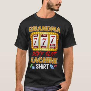 T-shirt Casino Granny GRANDMA LUCKY SLOT MACHINE SHIRT 777