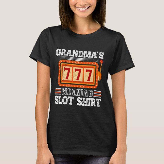 T-shirt Casino Granny GRANDMAS GAGNANT SLOT SHIRT 777 Gamb (Devant)