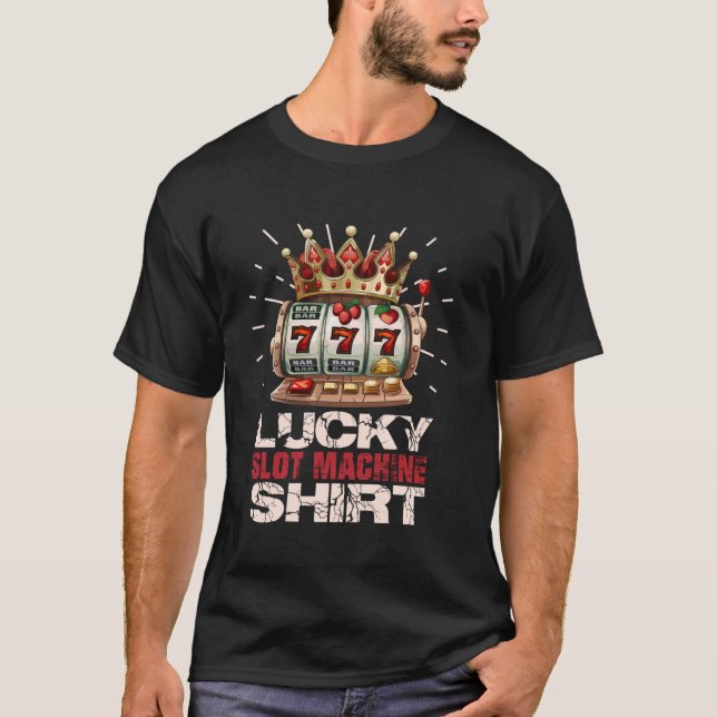 T-shirt Casino LUCKY SLOT MACHINES SHIRT Jackpot 777 Slot (Devant)