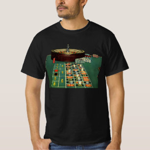 T-shirt Casino vintage Roulette Table Jeu, Chips de jeu