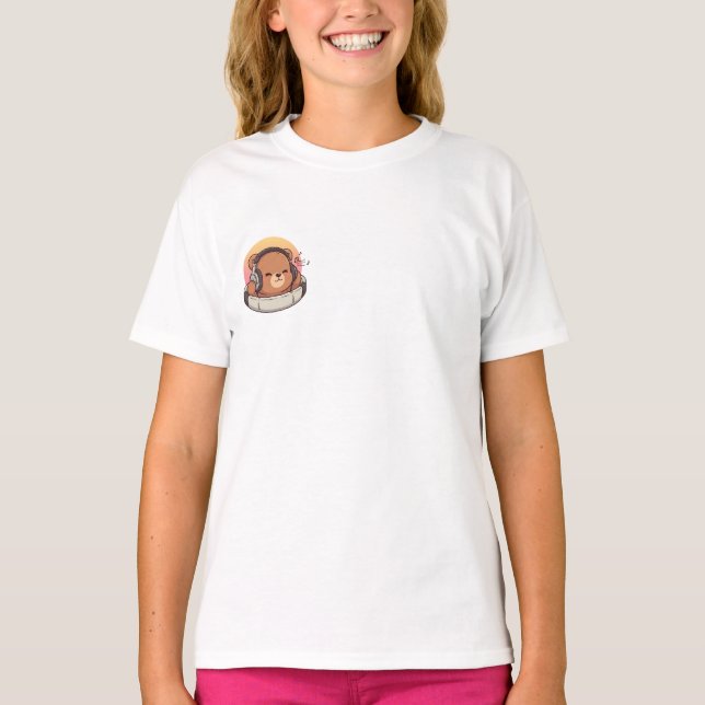 T-shirt Casque Audio Ours Enfants (Devant)