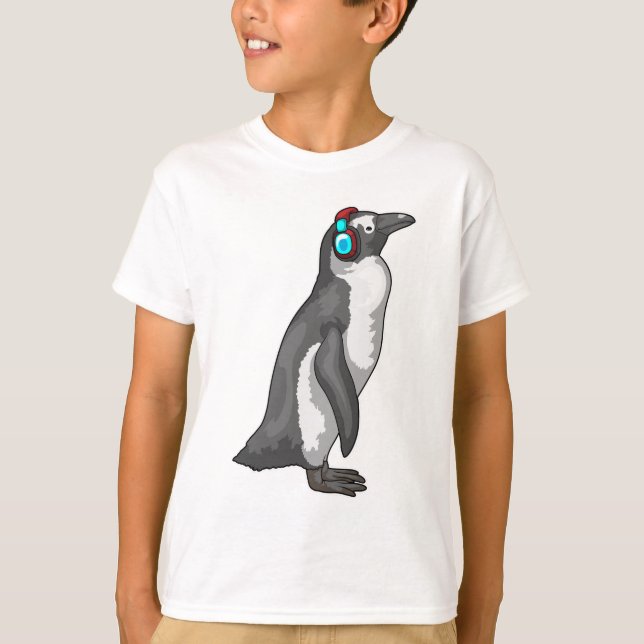 T-shirt Casque Audio Penguin Music (Devant)