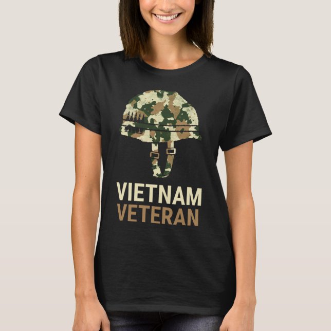 T-shirt Casque Camo vétéran du Vietnam (Devant)