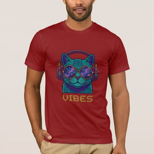 T-shirt Casque Chat Vibes Galactiques (Devant)