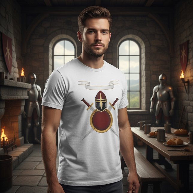 T-shirt Casque Chevalier Médiéval Crest Bouclier des épées (Créateur téléchargé)