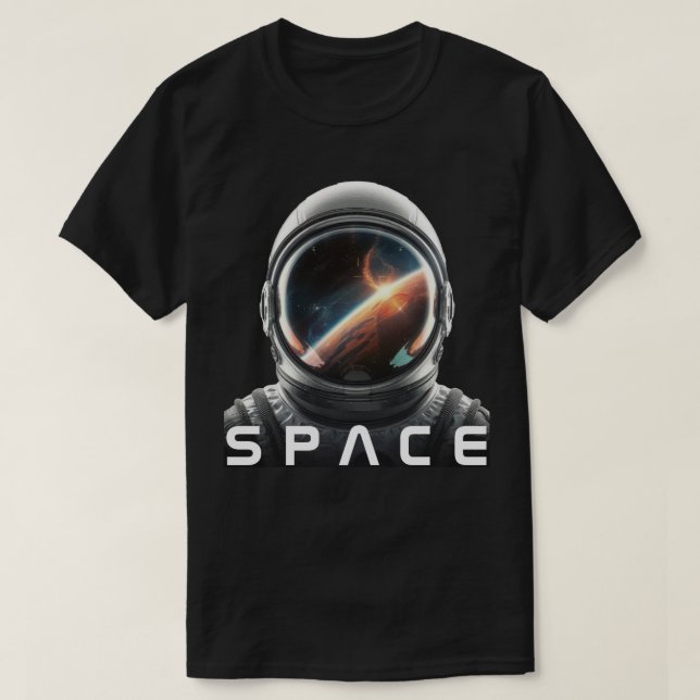 T-shirt Casque d'astronaute cosmique (Design devant)