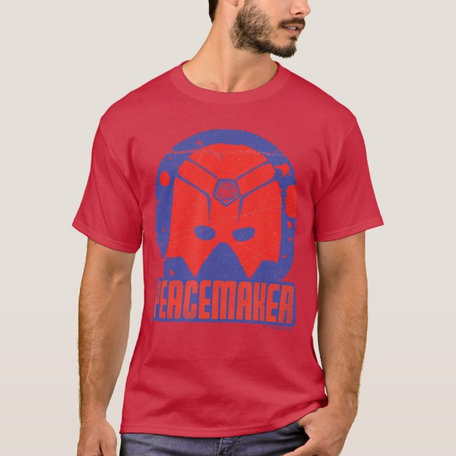 T-shirt Casque DC Comics Peacemaker Badge éclaboussure de  (Devant)