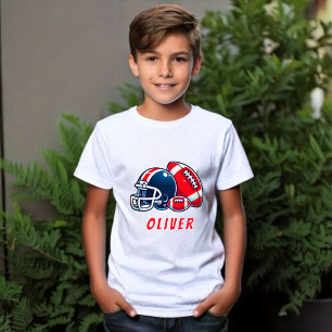 T-shirt Casque de balle de football Caricature Birthday Bo