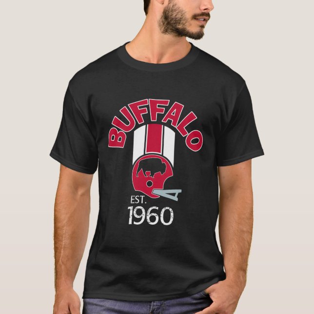 T-shirt Casque de Buffalo style de varsity de bande rétro  (Devant)