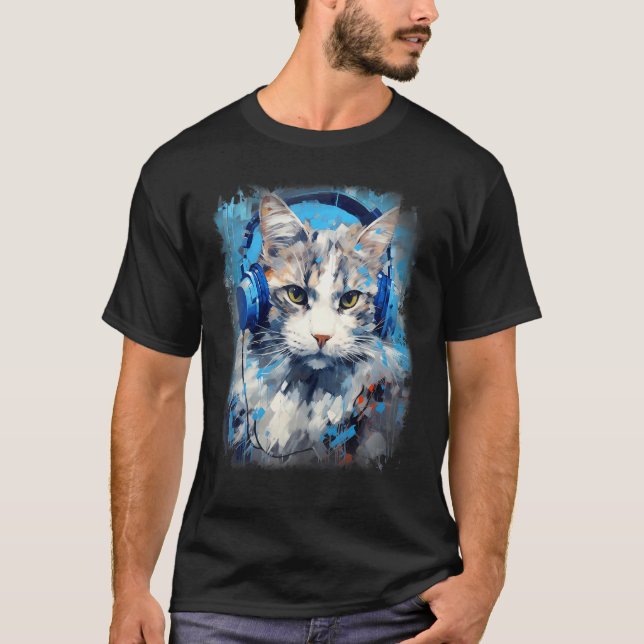 T-shirt Casque de chat Rave EDM Ragamuffin (Devant)