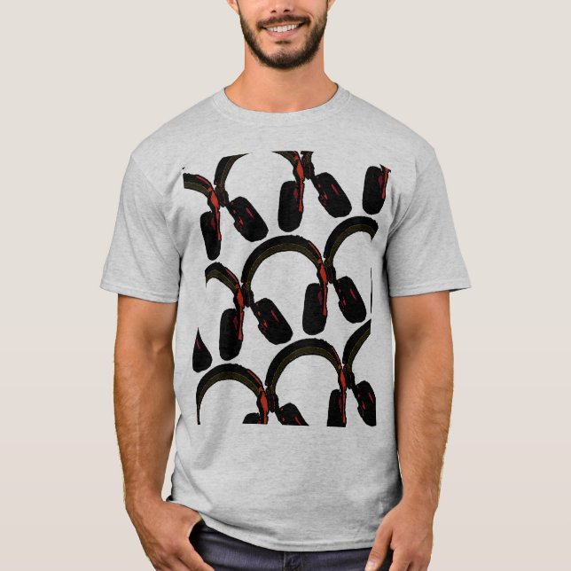 T-shirt casque de dj de musique (Devant)