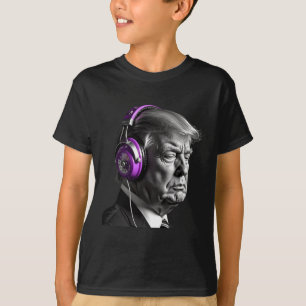 T-shirt Casque de Donald Trump Drôle Président Dj Art 