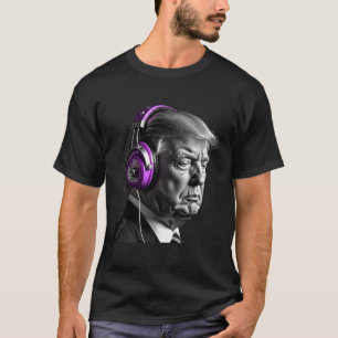 T-shirt Casque de Donald Trump Drôle Président Dj Art 