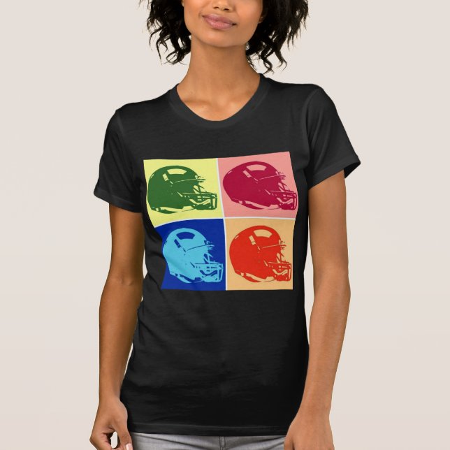 T-shirt Casque de Football Art Pop Quatre Couleurs (Devant)