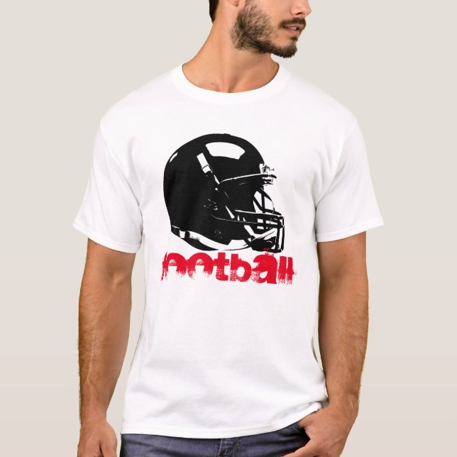 T-shirt Casque de football Pop Art Rouge noir blanc T-shir (Devant)