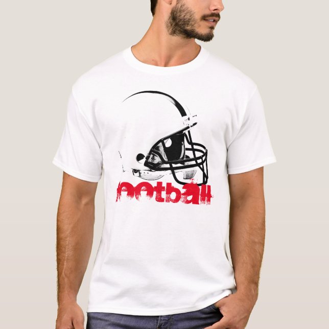 T-shirt Casque de football Pop Art Rouge noir blanc T-shir (Devant)