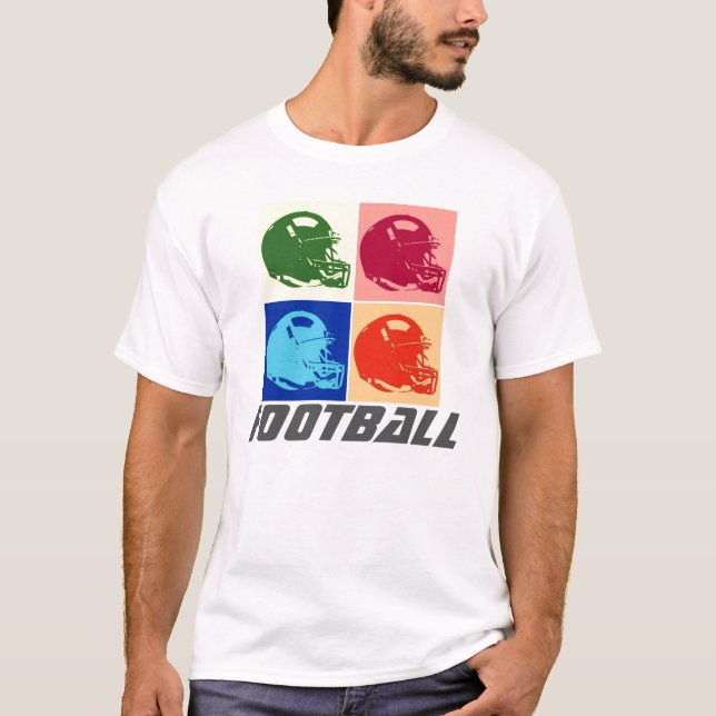 T-shirt casque de football pop art - Sports améric (Devant)
