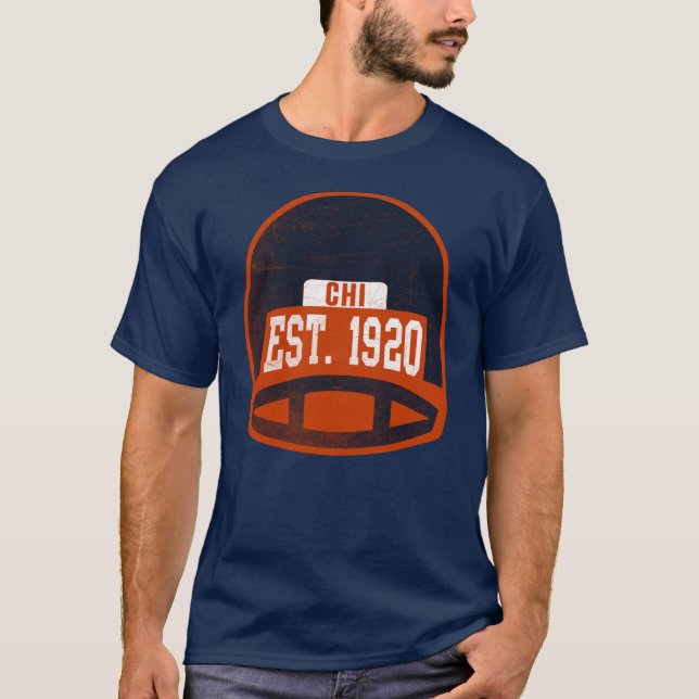 T-shirt Casque de football rétro géant de Chicago (Devant)